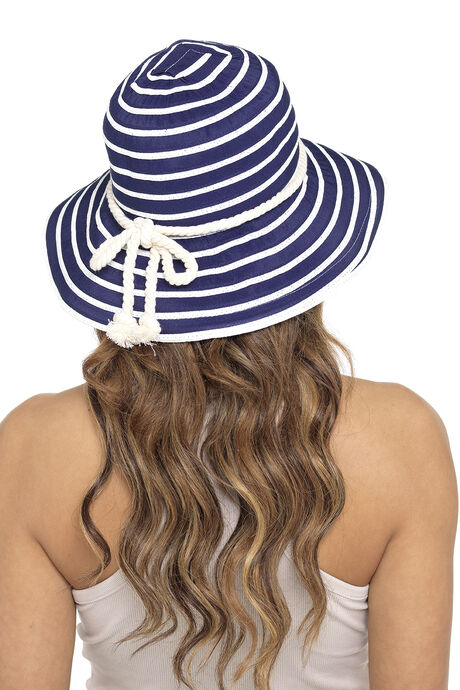 Textured Stripe Crusher Sunhat